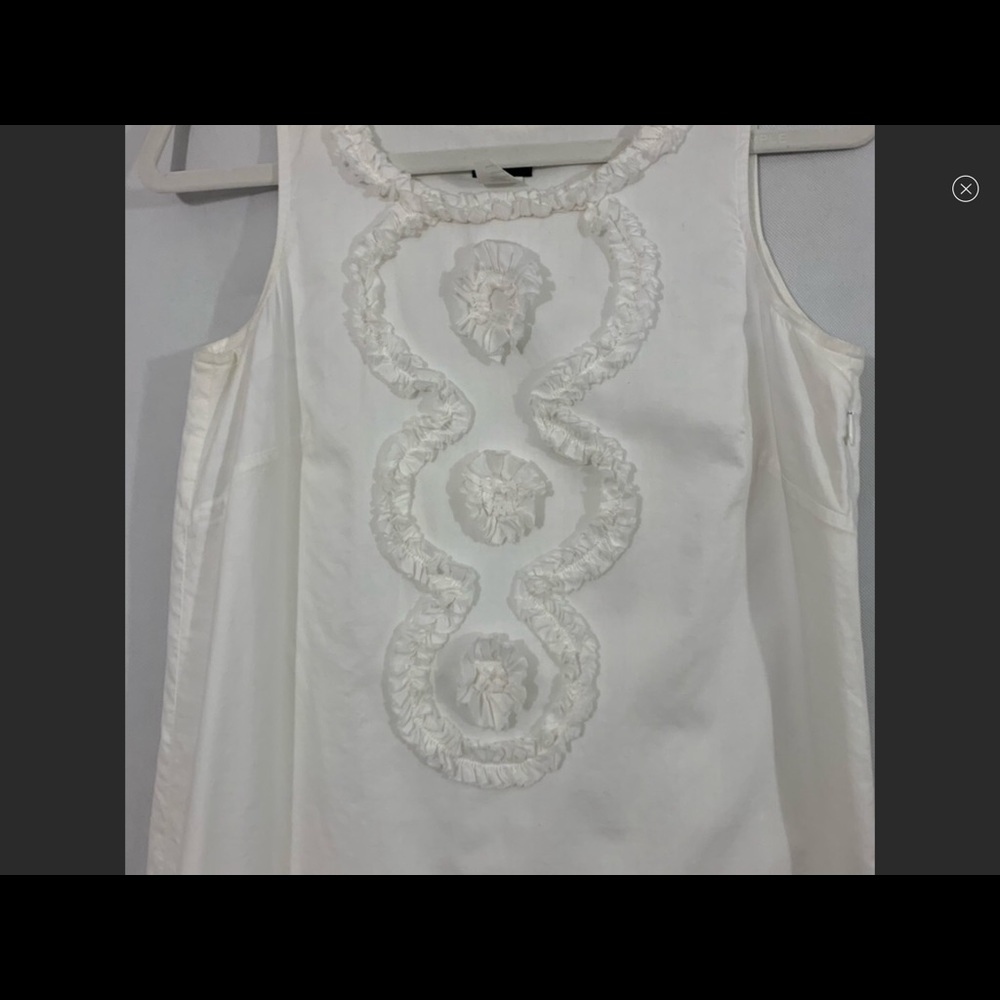 J. Crew Ruffle Shift Dress Size 2 White - Picture 3 of 5